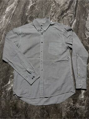 Pretty Green Black & White Gingham Micro Check Button Down Shirt Size Medium